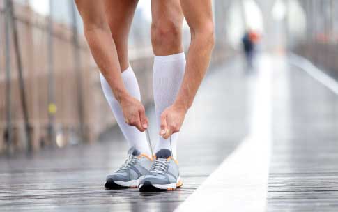 man in white socks