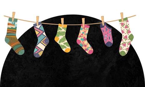 socks hanged for air drying